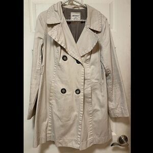 Vintage 100% Cotton Shell Double Breasted Old Navy Trench Coat Size Medium EUC